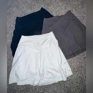 EUC LOT OF 3 VS VICTORIAS SECRET‎ PINK SKORTS pockets gray black white SMALL A